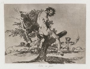 Krigskatastrofer: Pl. 37, Dette er værre, 1810-1813. af Francisco de Goya