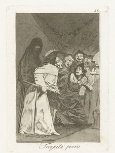 svale, hund Tragala perro Los Caprichos (serietitel) af Francisco de Goya