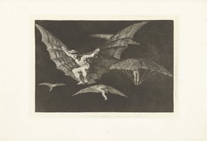 En måde at flyve på Mono de volar Los Disparates (The follies) (serietitel) Los Proverbios (Ordsprogene) (serietitel) af Francisco de Goya