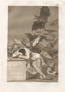 Fornuftens søvn producerer monstre af Francisco de Goya