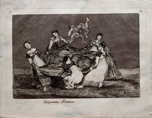 Feminine Folly fra serien Los Disparates Follies, 1815-1819 af Francisco de Goya