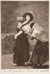 For himlens skyld: Og det var hendes mor (Dios la perdone: y era su madre) fra serien Los Caprichos af Francisco de Goya
