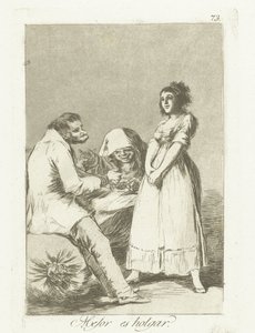 Det er bedre at være doven Mejor es holgar (titel på objekt) Los Caprichos (serietitel) af Francisco de Goya