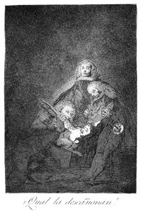 Hvordan de plukker hende!, 1799 af Francisco de Goya