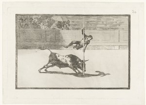 Juanito Apiñani i arenaen fra Madrid Juanito Apiñanis lethed og vovemod i Madrid Tyrefægtning (serietitel) Stierenvechten (serietitel) af Francisco de Goya