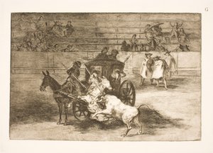 Kamp fra en hestevogn trukket af to æsler af Francisco de Goya