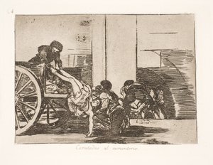 Kørt på kærre til kirkegården (64) af Francisco de Goya