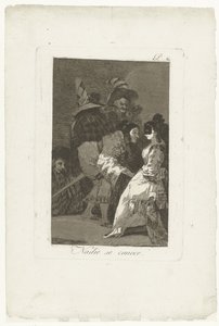 Ingen kender sig selv Nadie se conoce (titel på objekt) Los Caprichos (serietitel) af Francisco de Goya
