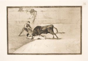 Pepe Illos ulyksalige død i arenaen i Madrid af Francisco de Goya