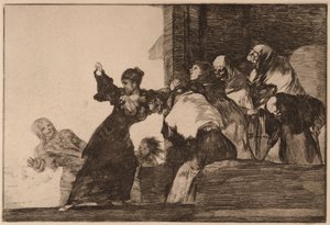 Fattig dårskab (Disparate pobre), fra serien Los Disparates af Francisco de Goya