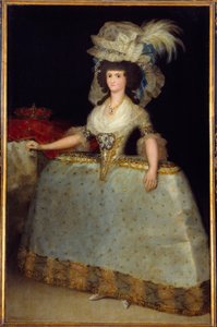 Portræt af dronningen af Spanien Mary Louise (1751-1819), kone til Charles IV Maleri af Francisco de Goya (1746-1828) 1828 Madrid, Museum of Prado - Fuld længde portræt af dronning Marie Louise af Spanien (1751-1819) , hustru til Karl IV. Maleri af Francis af Francisco de Goya