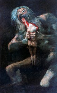 Saturn fortærer et af sine børn, 1821-1823 af Francisco de Goya