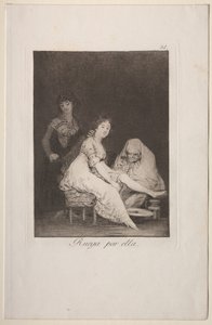 Caprichos: Hun beder for hende af Francisco de Goya