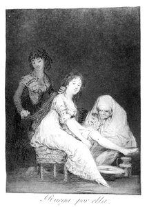 Hun beder for hende, 1799 af Francisco de Goya