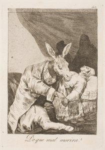 Slår lægen eller sygdommen ham ihjel? af Francisco de Goya
