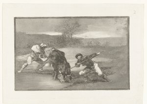 Tyrejagt til fods Otro mode de cazar á pie Tyrefægtning (serietitel) La Tauromaquia (serietitel) af Francisco de Goya