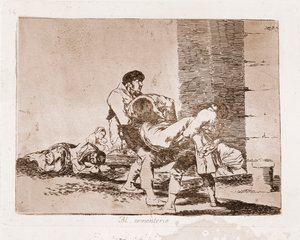 Krigens katastrofer: På kirkegården (Gravering efter den forberedende tegning af Francisco de Goya