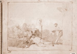 The Disasters of War: Det er nytteløst at råbe (forberedende tegning af Francisco de Goya