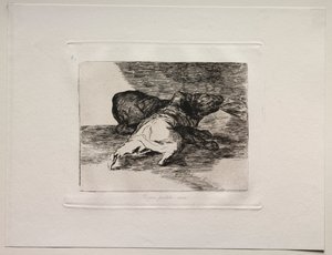 Krigens rædsler: Han får noget ud af det.. af Francisco de Goya