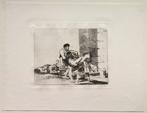 Krigens rædsler: Til kirkegården. af Francisco de Goya