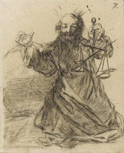 Pennen er mægtigere end sværdet, 1819-28 (sort kridt på papir) af Francisco de Goya
