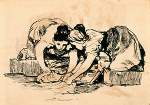 The Washerwomen, slutningen af det 18.-begyndelsen af det 19. århundrede (tegning) af Francisco de Goya