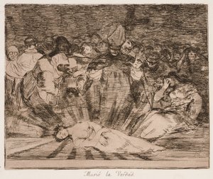 »Truth has Died« (Sandheden er død) fra serien »Krigens katastrofer« af Francisco de Goya