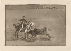 Manly Courage of the Celebrated Pajuelera in the Ring at Saragossa af Francisco de Goya