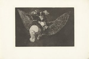 flyvende dårskab Uensartet volante Los Disparates (The follies) (serietitel) Los Proverbios (Ordsprogene) (serietitel) af Francisco de Goya
