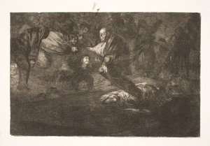 Vorherre skaber dem, og de ender i skøn forening / Fugle med samme fjer flyver i flok af Francisco de Goya