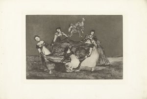 Feminin dårskab Uensartet Feminino Los Disparates (Follies) Los Proverbios (Ordsprogene) (serietitel) af Francisco de Goya