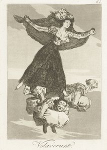 De har fløjet Volaverunt (titel på objekt) Los Caprichos (serietitel) af Francisco de Goya