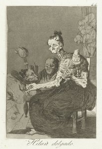 De snurrer fint Hilan Delgado (titel på objekt) Los Caprichos (serietitel) af Francisco de Goya