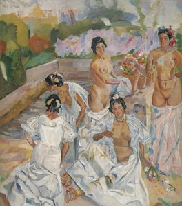 The Bath (Sevilla) - Iturrino, Francisco (1864-1924) - ca. 1908 - Olie på lærred - 200x174 - Carmen Thyssen Museum, Malaga af Francisco de Iturrino