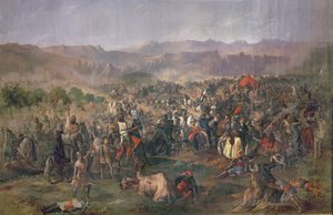 Slaget ved Las Navas de Tolosa, hvor kongerne af Castilien besejrer Almohaderne i 1212 (olie på lærred) af Francisco de Paula van Halen