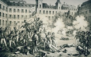 Den spanske revolution i 1854 (litografi) af Francisco de Paula van Halen