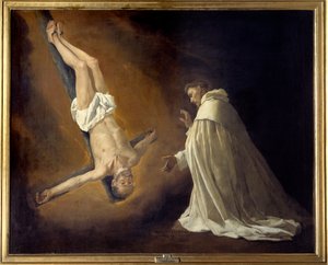 Skt. Peter korsfæstes til Skt. Peter Nolasque (1189-1256) Maleri af Francisco de Zurbaran (1598-1664) (ec.esp.) 1629 Søn. 1,79x2,23 m Madrid, Musee du Prado af Francisco de Zurbaran
