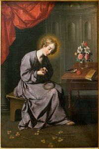 The Child has the Spine - Maleri af Francisco de Zurbaran (1598-1664), Olie på lærred, ca. 1630 - Museum of Fine Arts i Sevilla, Spanien af Francisco de Zurbaran