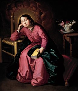 Barnet Jomfru sov af Francisco de Zurbaran