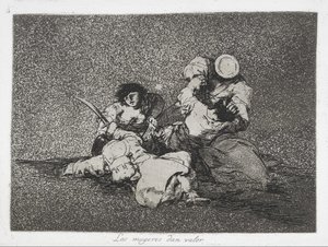 Kvinderne giver mod (Las mugeres dan valor) fra serien The Disasters of War (Los Desastres d ... af Francisco de Goya