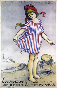Plakat, der reklamerer for National Loan 1920, Bank of Paris and the Netherlands (color litho)