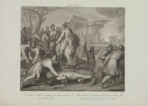 Ødelæggelsen af hedenske guder af Mieszko I af Polen af Smuglewicz, Franciszek (1745-1807). Litografi, slutningen af 1700-tallet. Privat Samling