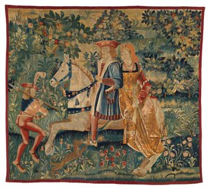 Gobelin, maj måned eller La Chasse au Faucon, ca. 1500 (uld)