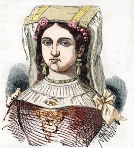 Portræt af den romerske adelige Marozie Iere (Mariuccia, Mariozza eller Marousie af Tusculum) (ca. 890-932/937), datter af Theophylacte og Theodora I den Gamle (Marozia romersk adelskvinde, som var pave Sergius III
