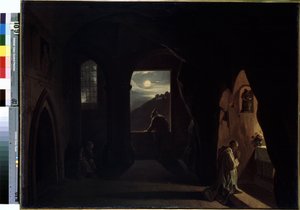 "Monks in a Cave" (Monks in a Cave) Maleri af Francois Marius Granet (1775-1849) Begyndelsen af ​​det 19. århundrede Dim. 74,5x100 cm Eremitagemuseet, Sankt Petersborg af Francois Marius Granet