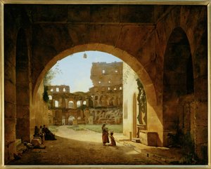 Interiørbillede af Colosseum i Rom ... af Francois-Marius Granet