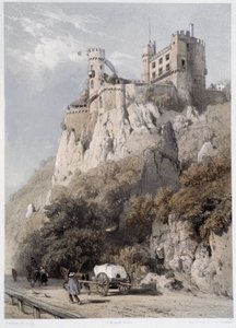 Chateau Rheinstein. I "" Den monumentale og maleriske Rhinen"". Litografier af Fourmais og Stroobant