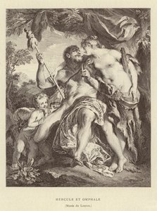 Hercules og Omphale af Francois (after) Boucher