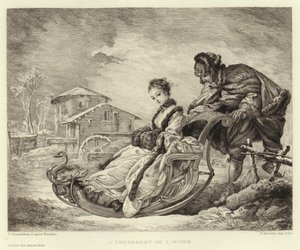 Winter Fun (gravering) af Francois (after) Boucher