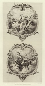 Astronomi, retorik (gravering) af Francois (after) Boucher